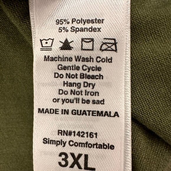 Lularoe‎ AVA Women’s Size 3XL Olive Green V-neck Mutton Long Sleeve Dress NWT - Picture 10 of 10